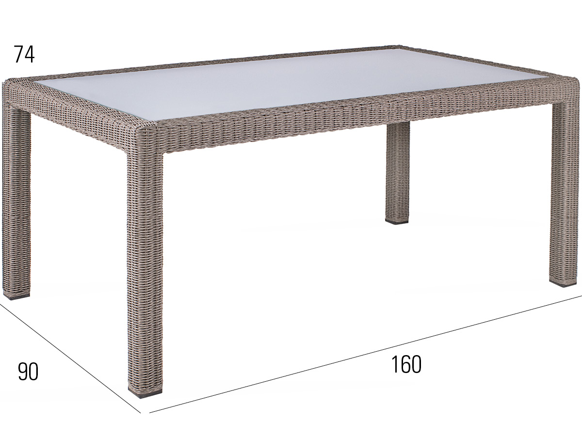 68.00.0511 Стол Bellini Koala - стеклянная поверхность - 160 x 90 Mbm  - Вид №2