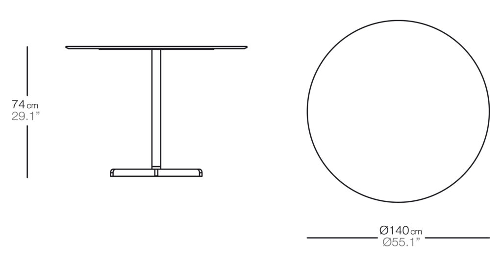 Sit Стол на центральной ножке ø140x74 Bivaq sun-id-1986081 - Вид №2