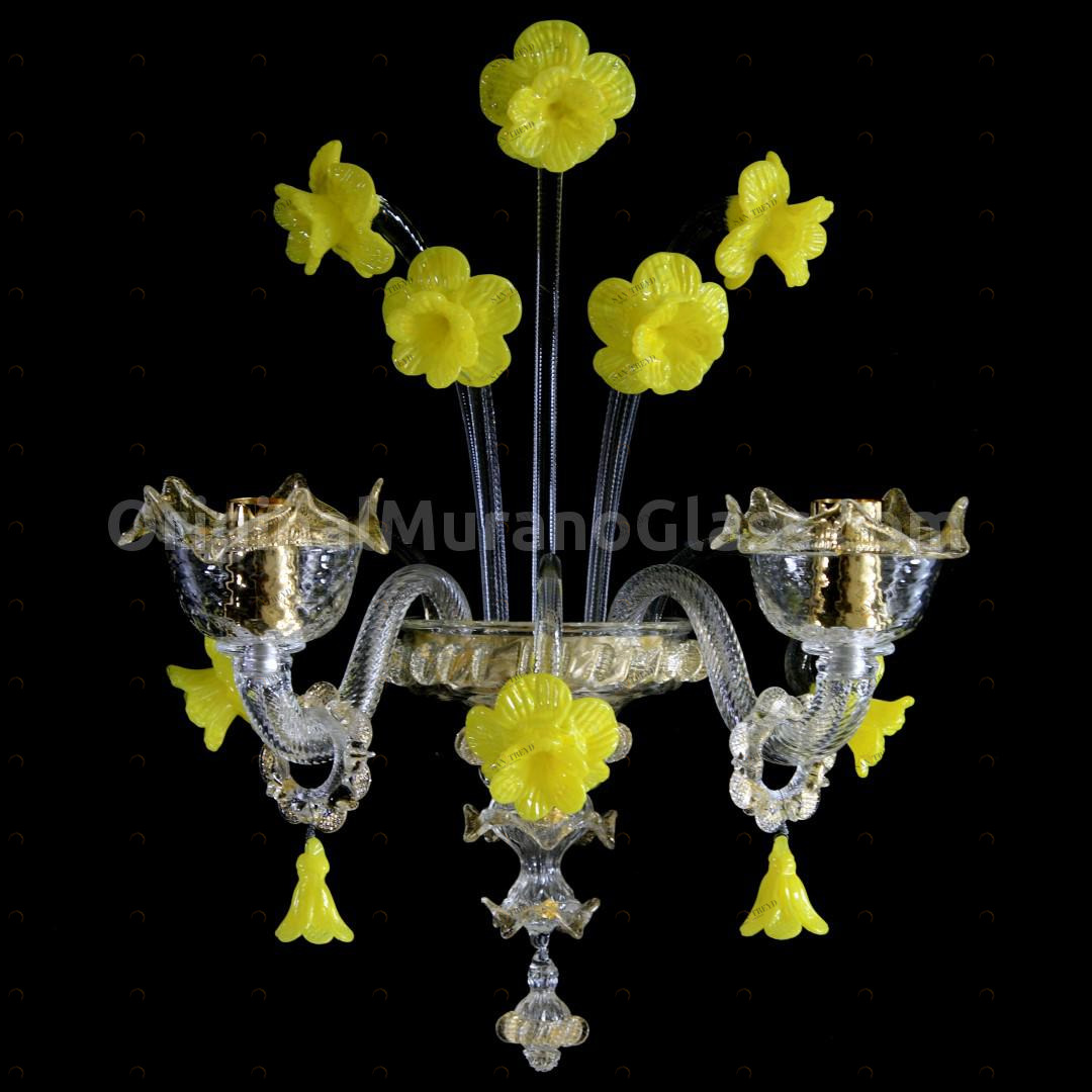1232 ORIGINALMURANOGLASS Настенный светильник Бра Джинестра - Флорал - муранское стекло OMG 25 см 