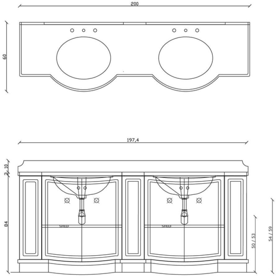 Gentry Home Двойной деревянный туалетный столик с дверцами Boston sun-id-1438700 - Вид №4