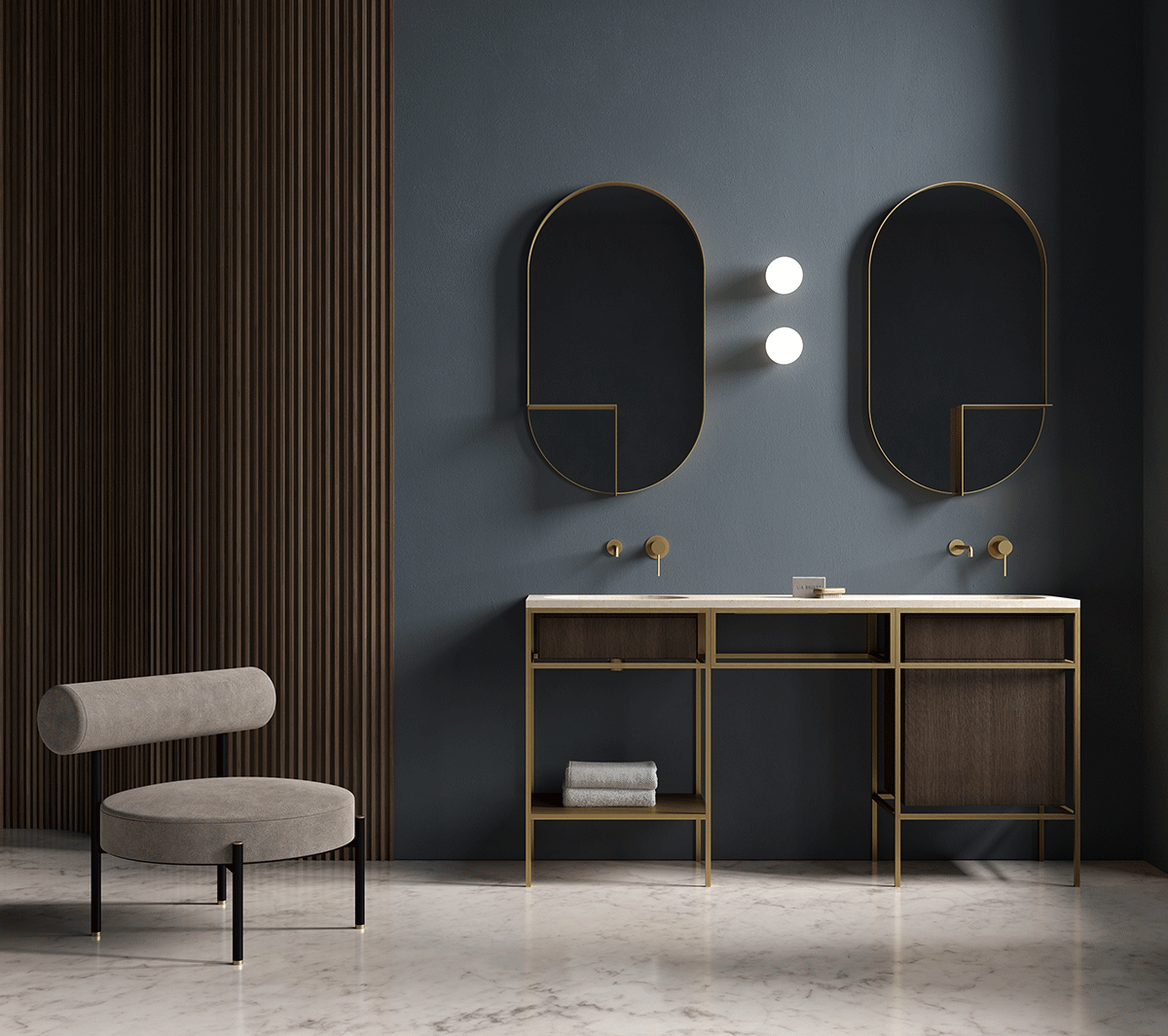 Ex.T Rest lounge chair Кресло для отдыха, обитое зеленым бархатом EXRESTLOUNGE/VEGR  - Вид №1