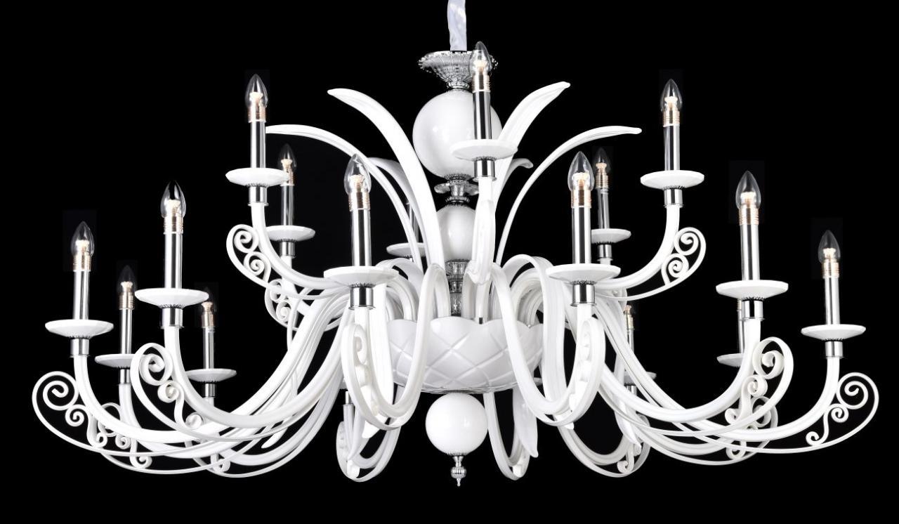Подвесная люстра Crystal Lux Letisia SP12+6 White белая CRYSTAL LUX ДИЗАЙНЕРСКИЕ, LETISIA 220847 Белый  - Вид №1