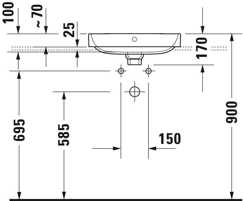 2360500000 Подвесная раковина настенная овальная Duravit Happy D.2 Plus - Вид №3