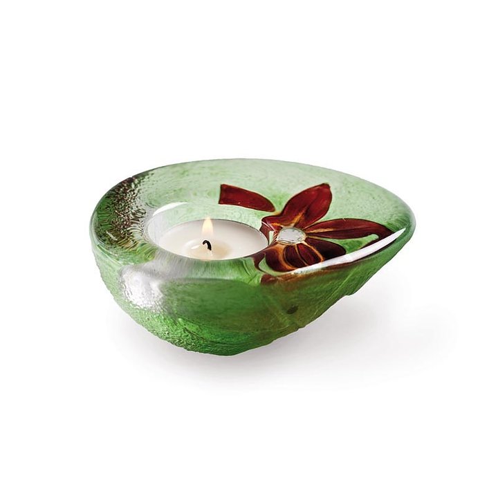 69014 Подсвечник "Цветок", красный/зелёный, 125 мм. Maleras 