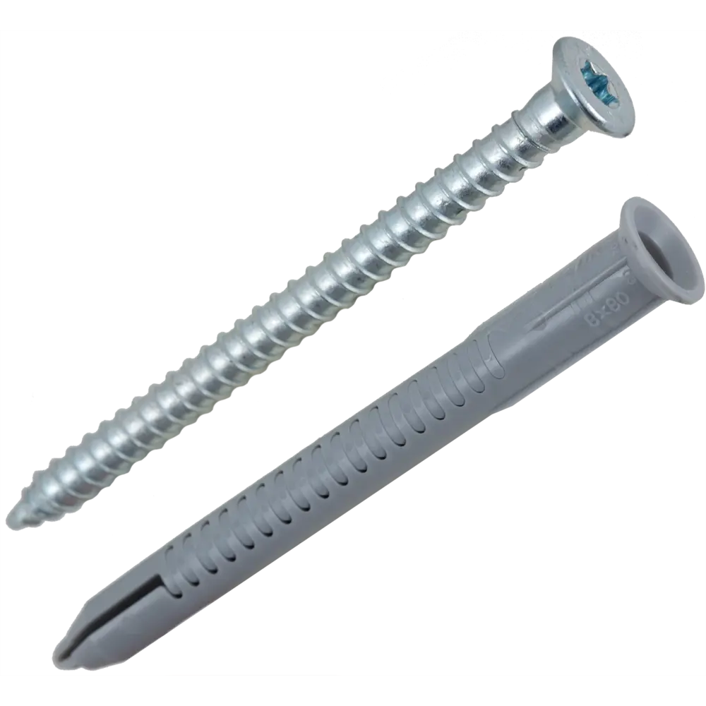Дюбель-шуруп Fischer T FUR фасадный универсальный 8x80 мм нейлон/оцинкованная сталь 12471408 STLM-2200252  - Вид №1