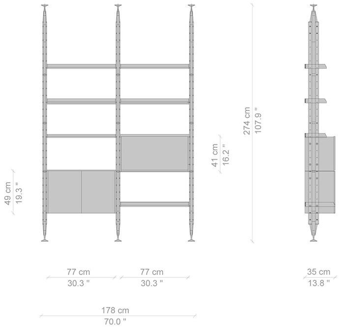 Cassina Стеллаж деревянный с креплением от пола к потолку sun-id-1470103 - Вид №6
