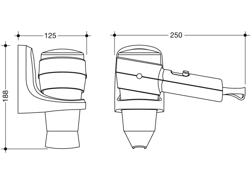 950.08.101 фен HEWI Universalprodukte  - Вид №1