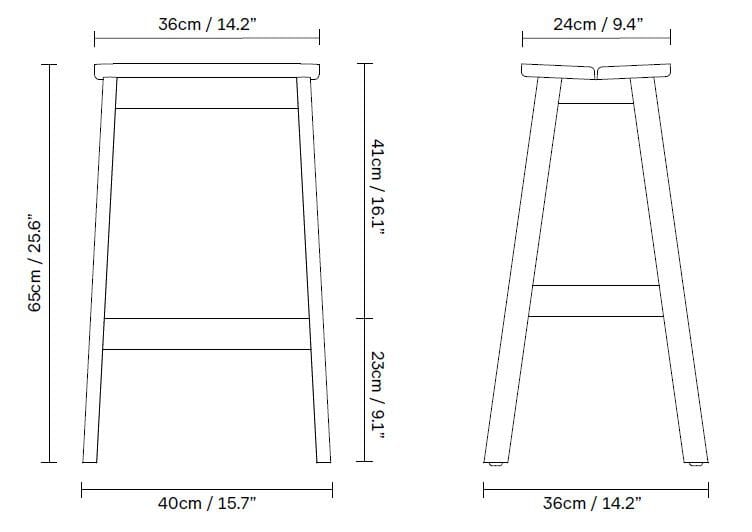 Высокий дубовый стул с подставкой для ног Form & Refine Angle ARCH-00032579 - Вид №3