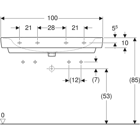 501.721.00.1 Накладная раковина Geberit Renova Plan Geberit  - Вид №39