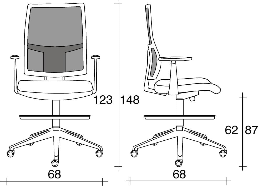 5 спиц рисовальщик подлокотник сетка операционный офис стул TALIN Allynet ARCH-00057090 - Вид №1