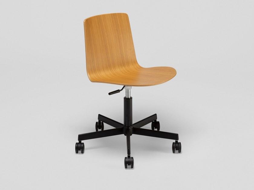 ENEA Офисный стул из дерева с 5 спицами на колесах Lottus sun-id-1384979 - Вид №1