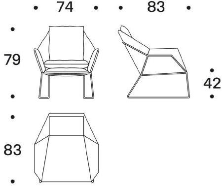 Saba Italia Кресло на санках из ткани с подлокотниками New york sun-id-1448737 - Вид №6