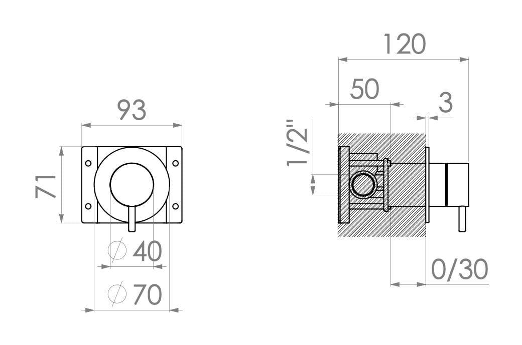 2-ходовой переключатель из нержавеющей стали Radomonte Dex ARCH-00083349 - Вид №2