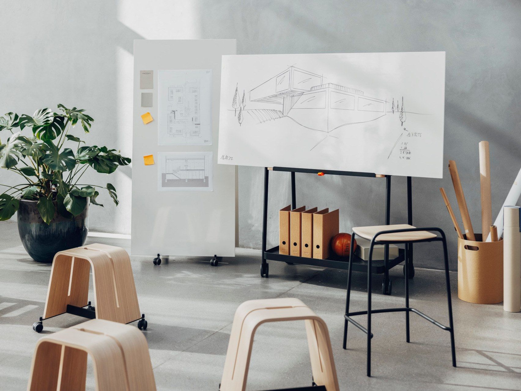 Прямоугольный стол si колеса Brunner доски ARCH-00137887 - Вид №2