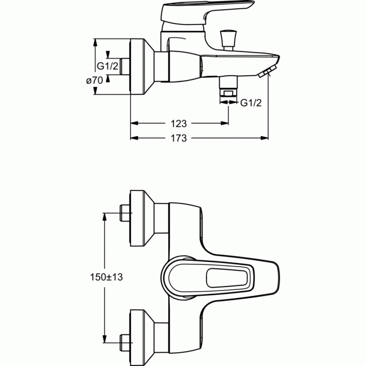 B9490AA Смеситель для ванны/душа Ideal Standard CERAMIX BLUE - Вид №1