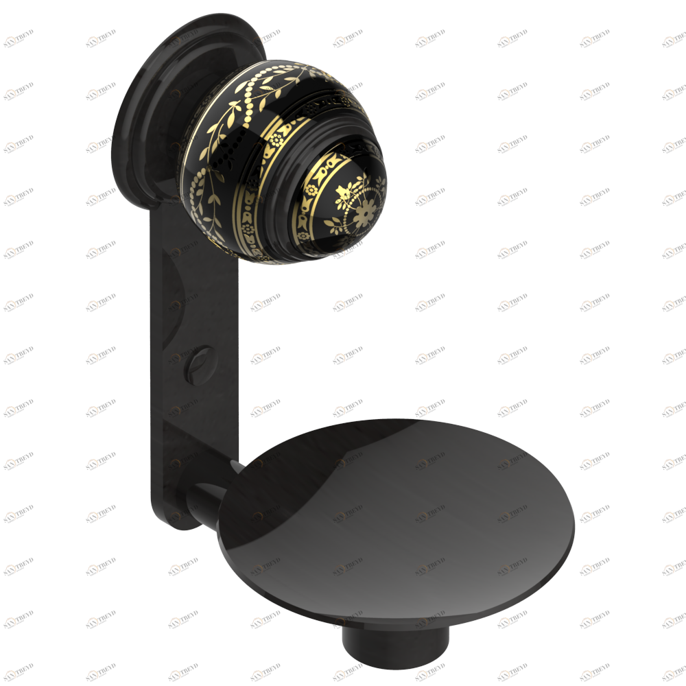 A7F-546 Мыльница настенная Ø 100 мм Thg-paris Marquise чёрный с золотым декором Покрытие PVD бронза A7F-546 CAT.F