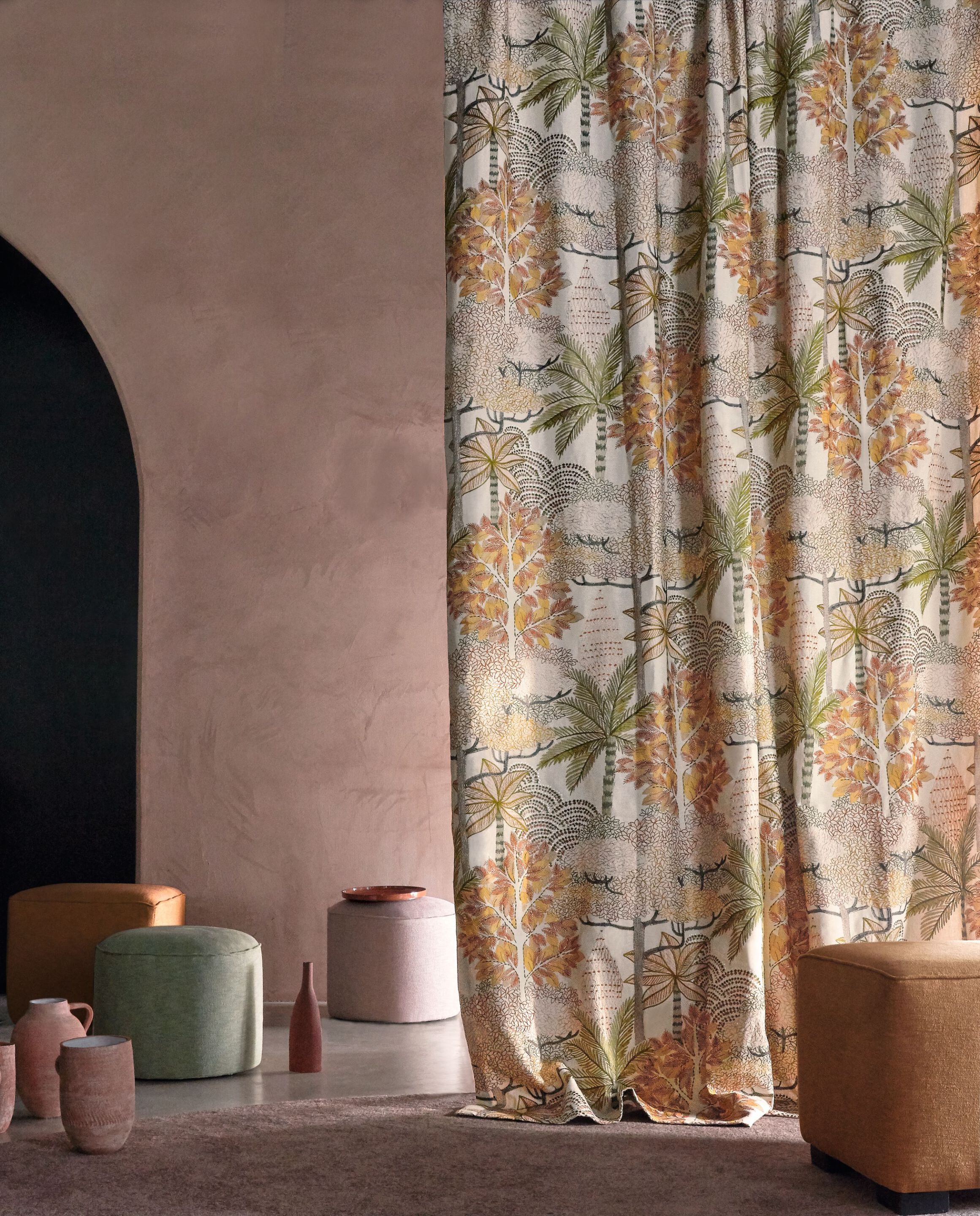 Вискозная ткань с графическим рисунком Casamance Voyage Imaginaire ARCH-00077789 - Вид №2