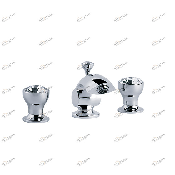 Смеситель для маленькой раковины , на три отверстия ½" JOERGER Palazzo Crystal 605.30.200.000