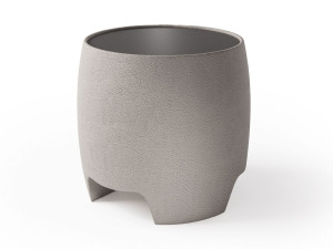 Высокий круглый журнальный столик из бетона и стекла