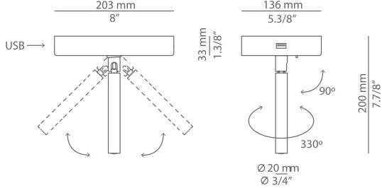 Estiluz Настенный светильник из алюминия с usb Nit A-3520 - Вид №12