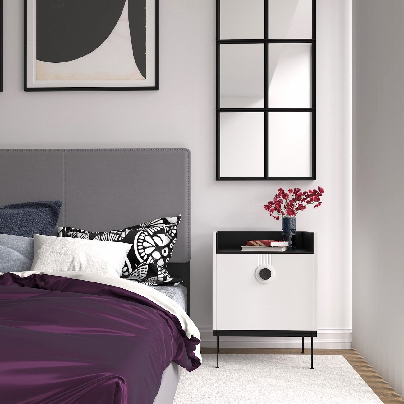 Тумба прикроватная белая Lago BRAGIN DESIGN LIVING 00-3974656 Белый - Вид №1