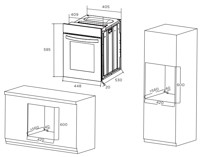 9155530 Электрический духовой шкаф Eigen Steke-BO4501 белый STDN-0089593 - Вид №10
