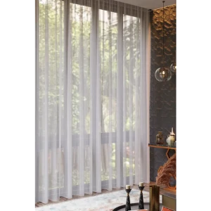 Тюль на ленте 250x280 см полосы цвет белый