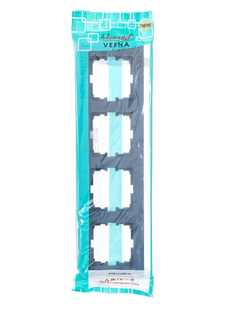 VESNA Рамка 4-я горизонтальная графит LEZARD 742-3400-149 - Вид №4