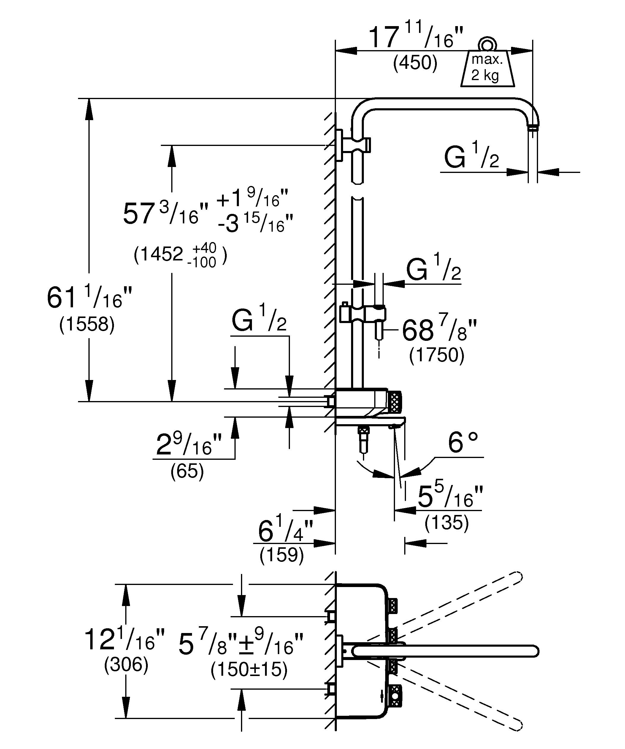 Душевая система GROHE Euphoria SmartControl System Duo с термостатом (без верхнего и ручного душей), хром (26512000) - Вид №1
