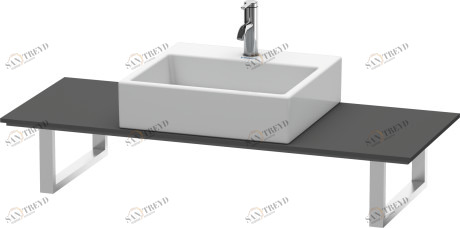 XL010C04949 Консоль для накладных раковин и встраиваемых умывальников, для пристенного варианта X-Large #XL010C 480 мм Графит матовый, декор Duravit
