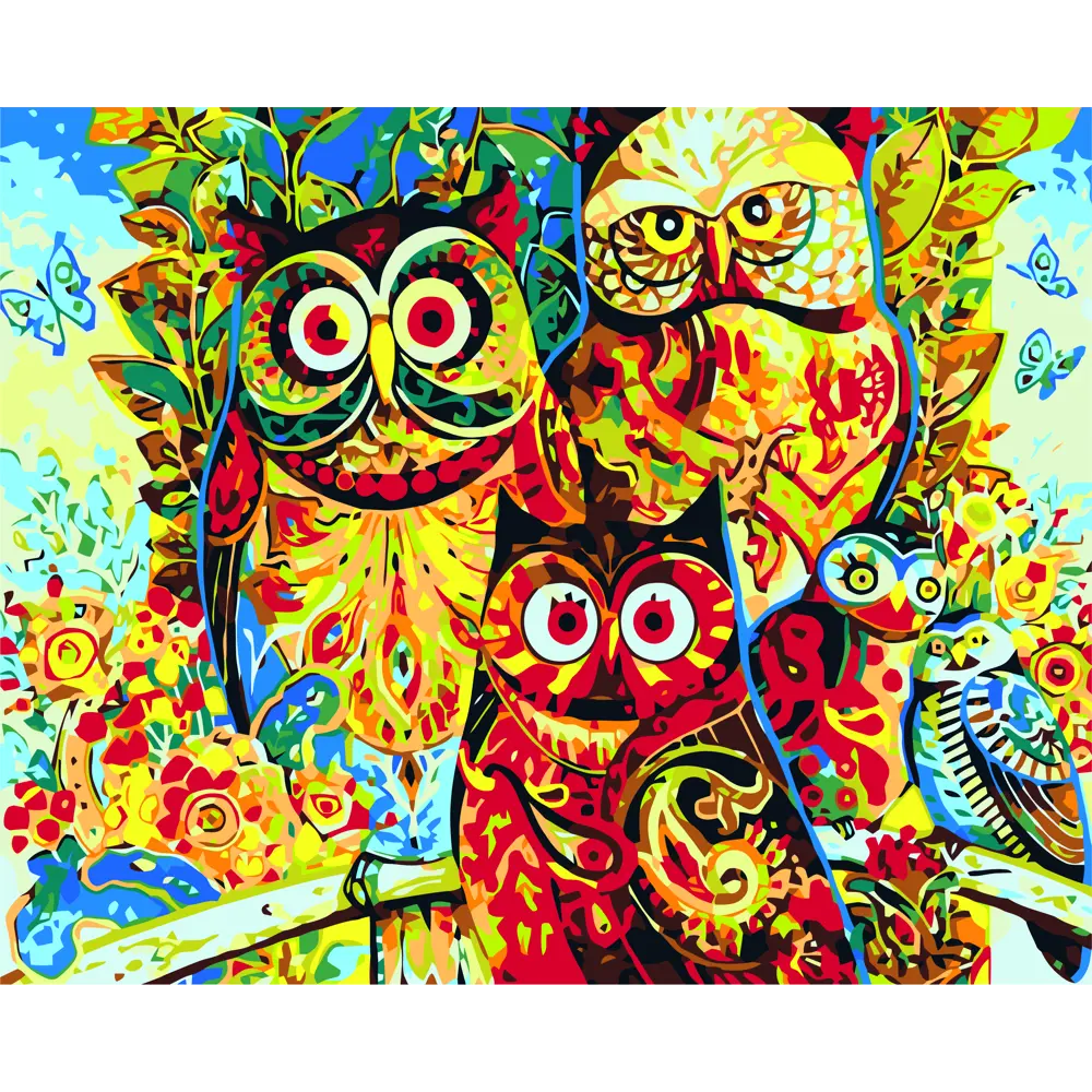 Картина по номерам Пернатые матрешки 40х50 см FBRUSH STLM-2000947