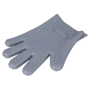 Прихватка-варежка 27.5x19 см силикон цвет серый