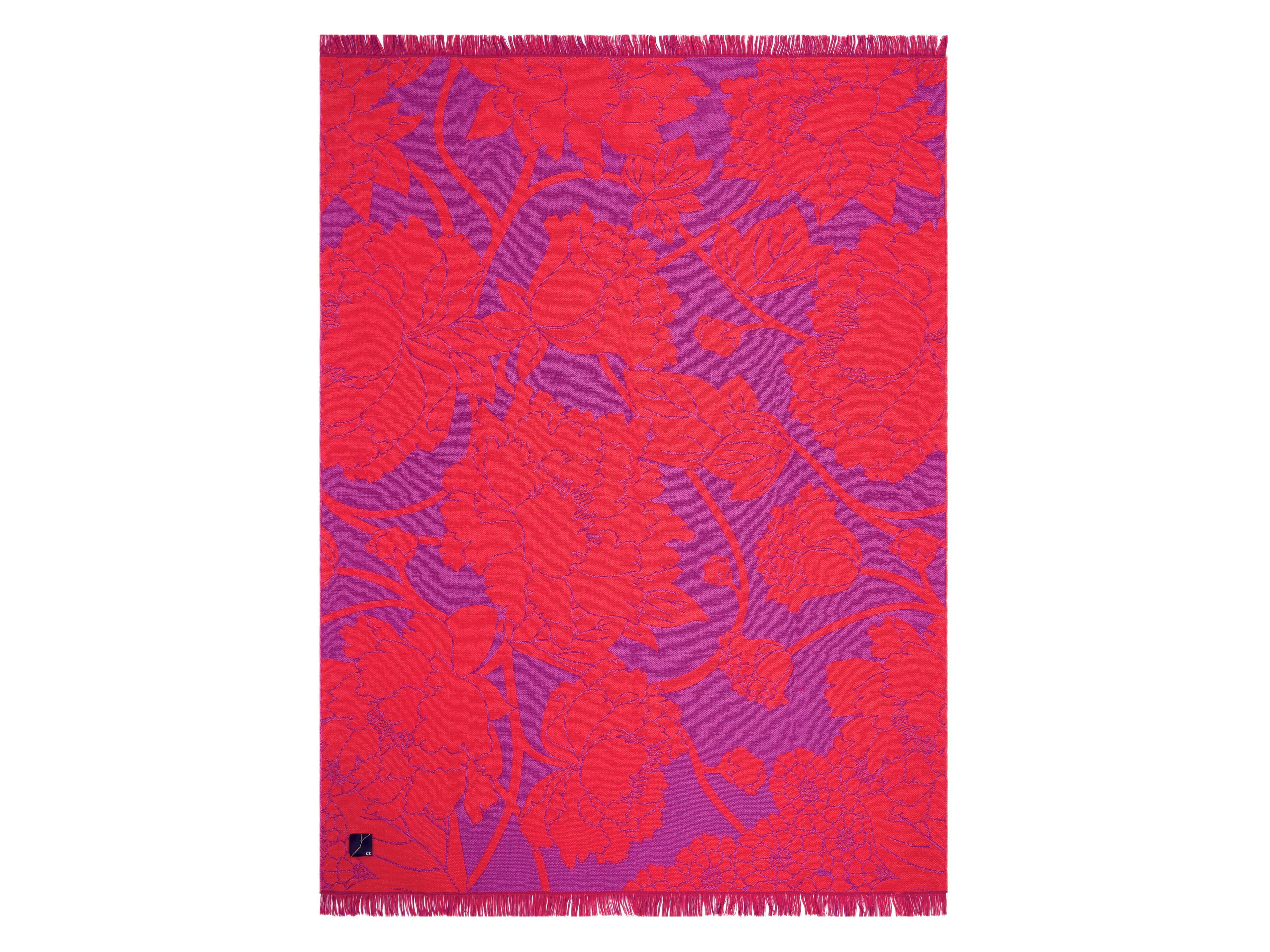 Жаккардовый плед с цветочными узорами K-3 Hana Pop ARCH-00095799 - Вид №1