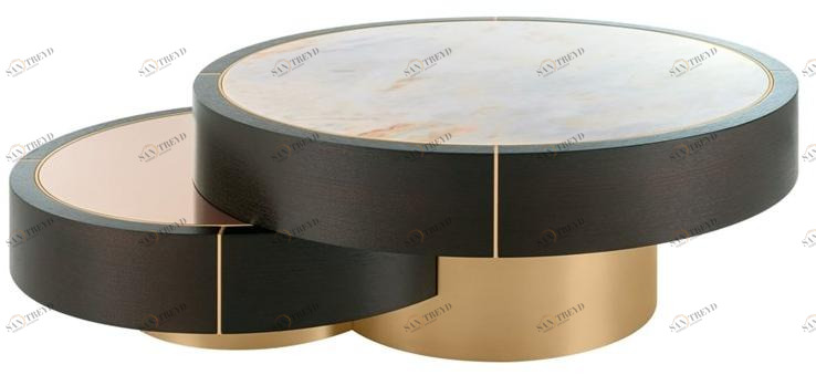 FRATO Низкий круглый деревянный журнальный столик  Ffu080020aaa 