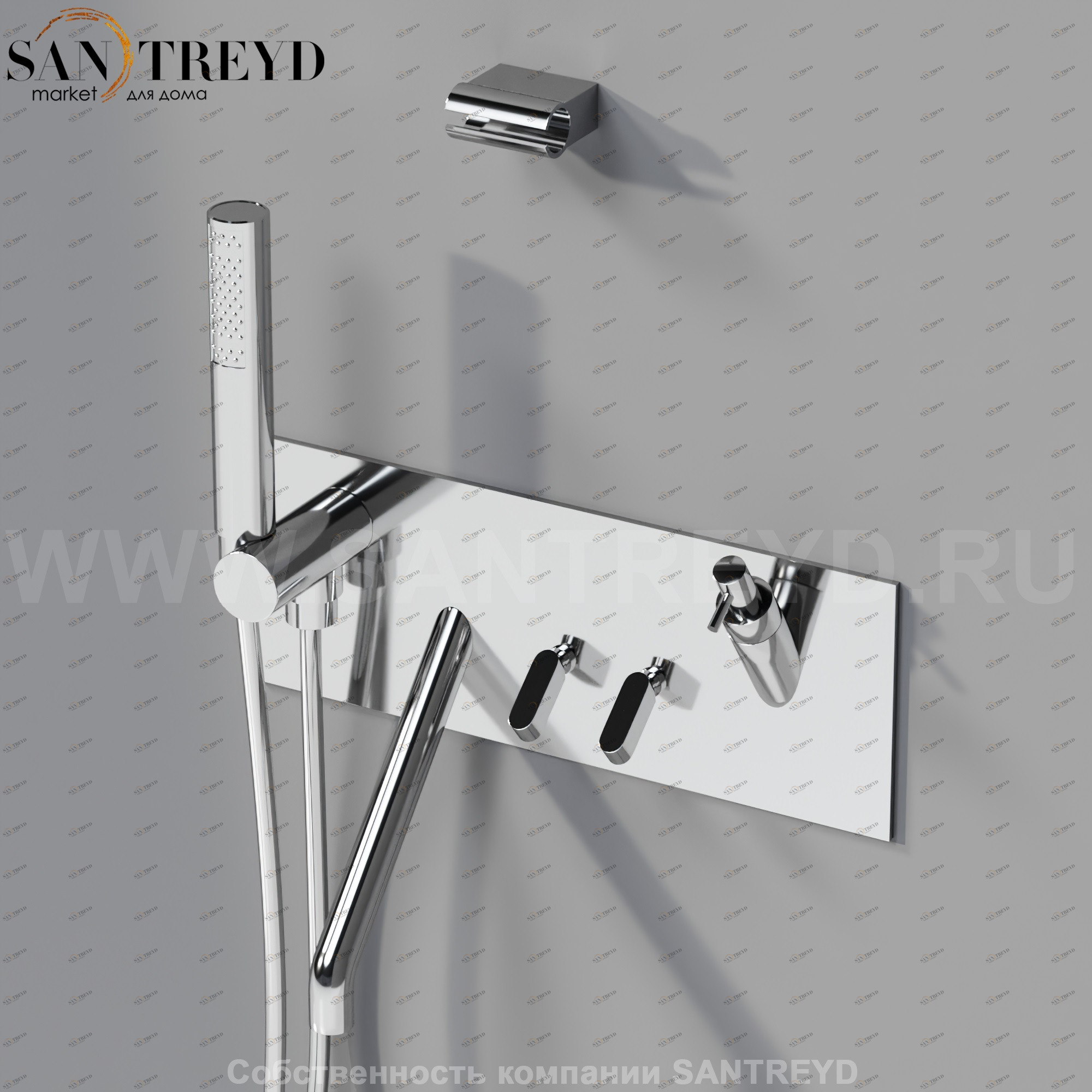 Смеситель с диспенсером для мыла ARUB0933NCS SQUARE для ванны хромированный Agape