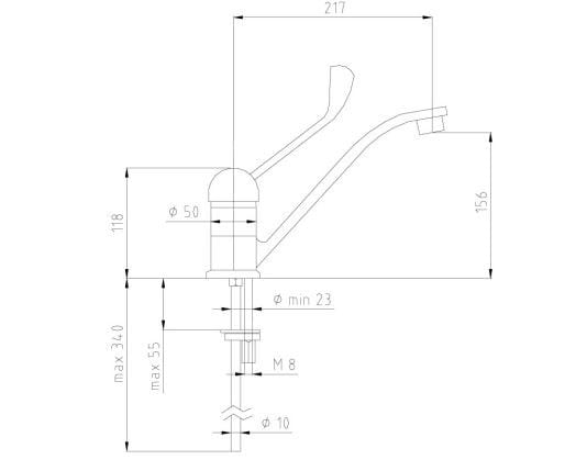 Смеситель для раковины с клиническим рычагом Thermomat Solo ARCH-00041627 - Вид №2