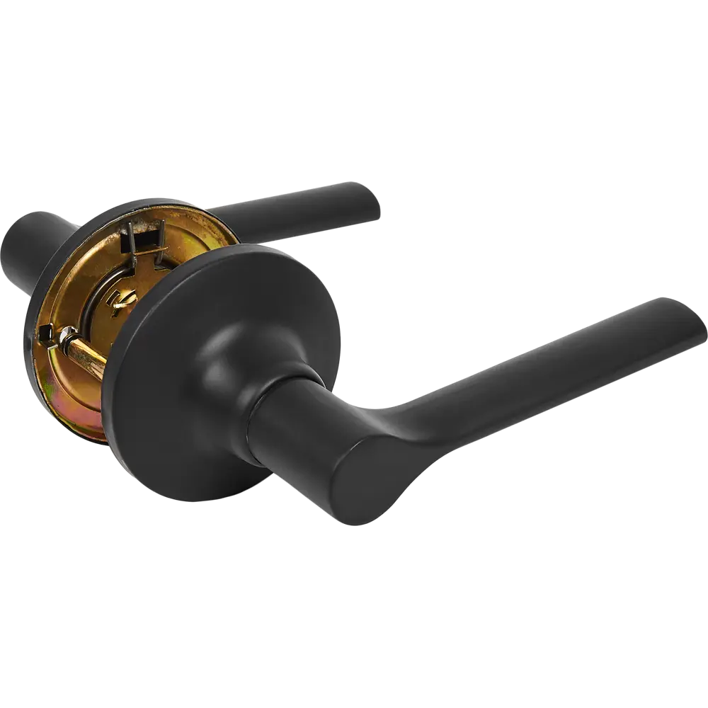 ARMEX Ручка-защелка с вертушком для межкомнатных дверей черный матовый 85088984 STLM-0058606