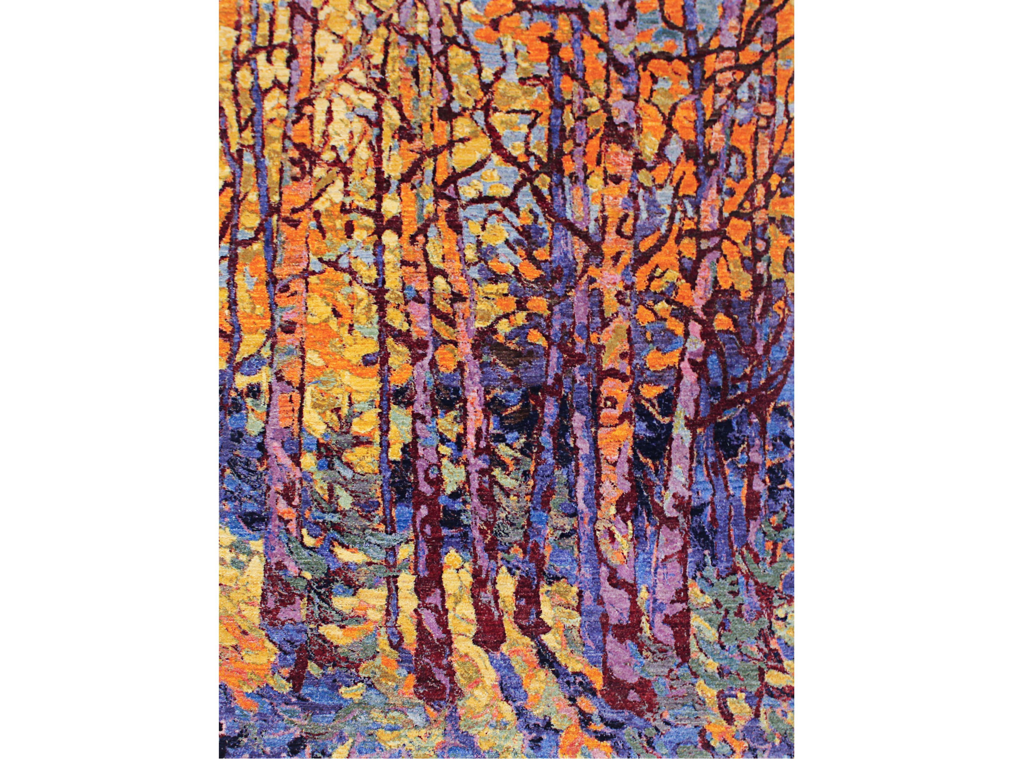 Прямоугольный шерстяной ковер Zollanvari Абстрактные деревья - Переходное племя ARCH-00128690 - Вид №1