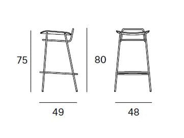 Высокий металлический стул с мягким сиденьем Blasco&Vila Fosca ARCH-00111833 - Вид №14