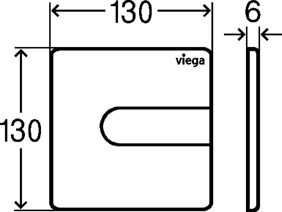 Viega Выставочный образец панели смыва Prevista для писсуара 8613.29 (774769) 774 769 - Вид №3