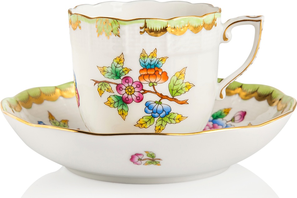 1051602 Herend Чашка для мокко с блюдцем 150мл "Виктория" Фарфор 