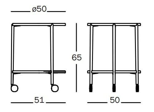 Алюминиевый низкий журнальный столик с колесами Magis тамбур ARCH-00042696 - Вид №2