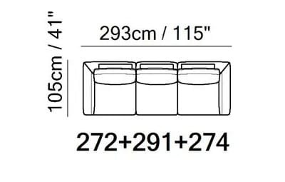 3-местный кожаный модульный диван Natuzzi Italia SEMPLICE ARCH-00147440 - Вид №6