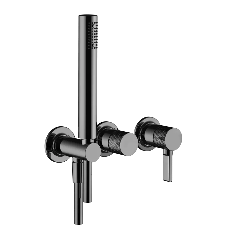 Смеситель для ванны-смеситель для душа 58345 706 Gessi Inciso ЧЕРНЫЙ МЕТАЛЛ PVD 58345706