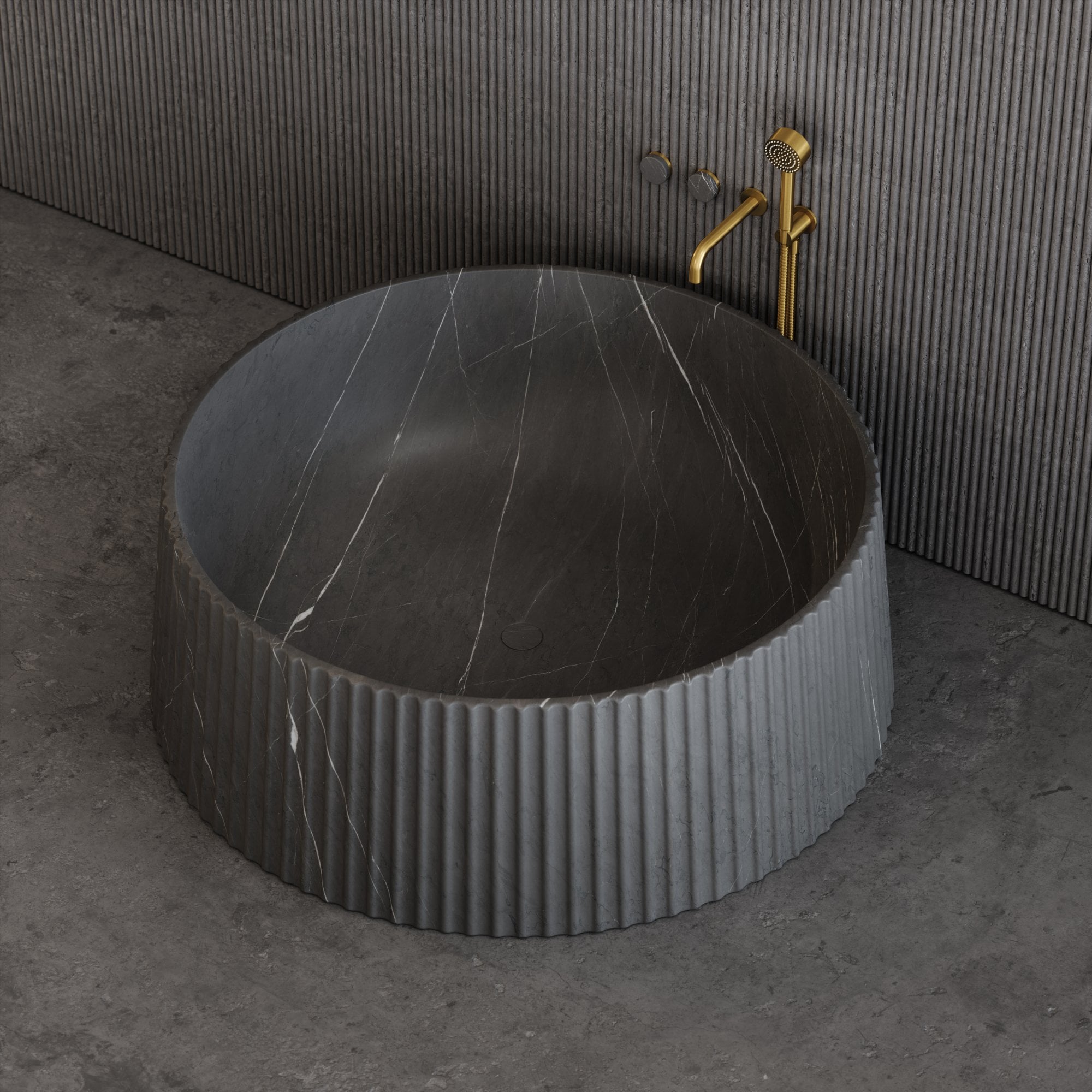 Серая мраморная круглая ванна LUSSO Lamp ARCH-00091379 - Вид №2