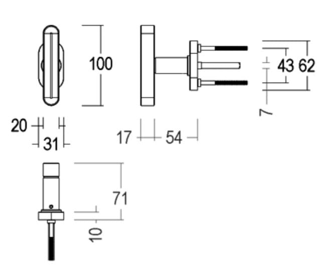 Латунная оконная ручка на розетке Quincalux Комо ARCH-00068845 - Вид №7