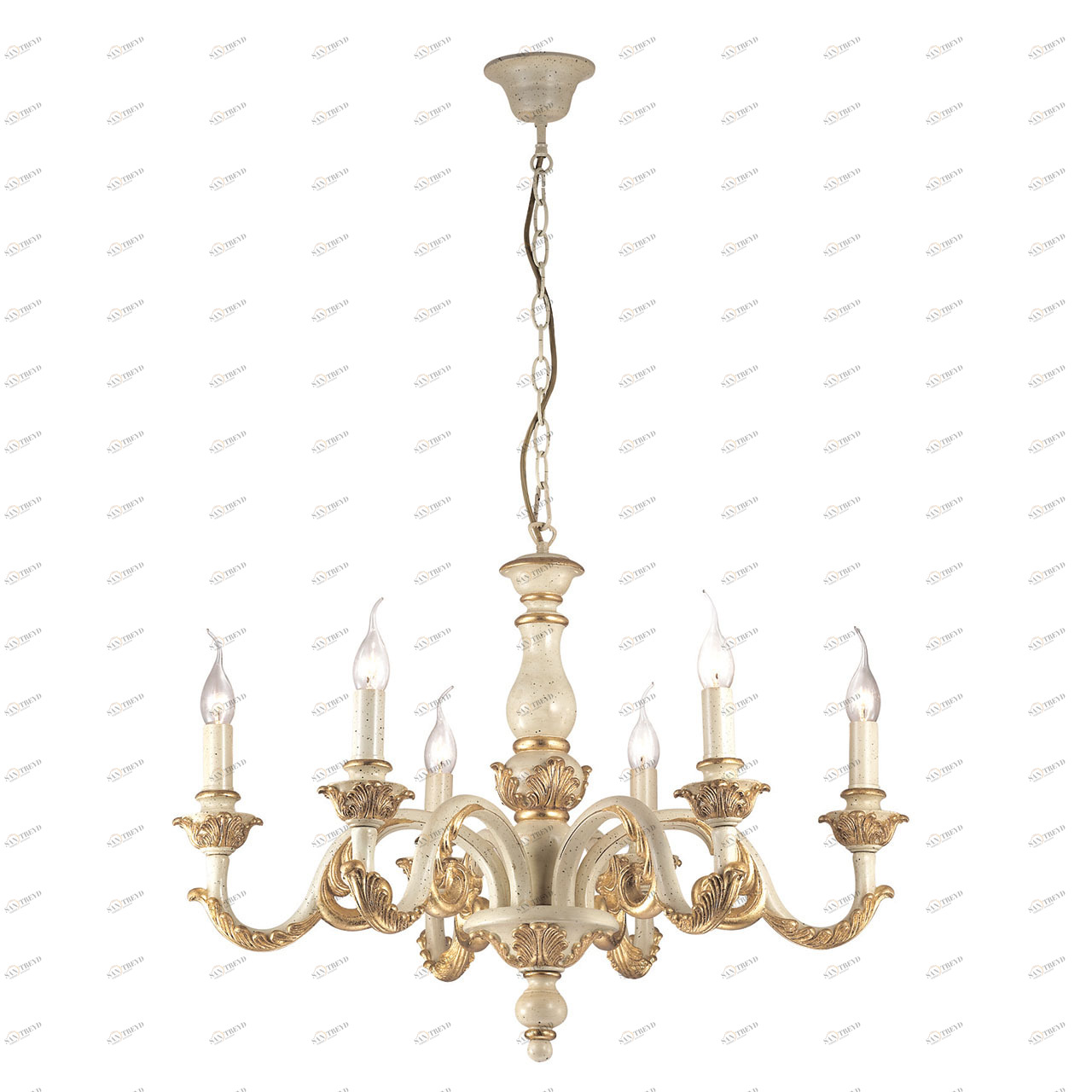 Подвесная люстра Ideal Lux Giglio SP6 Oro IDEAL LUX ДИЗАЙНЕРСКИЕ, GIGLIO ORO 057355 Золотой 