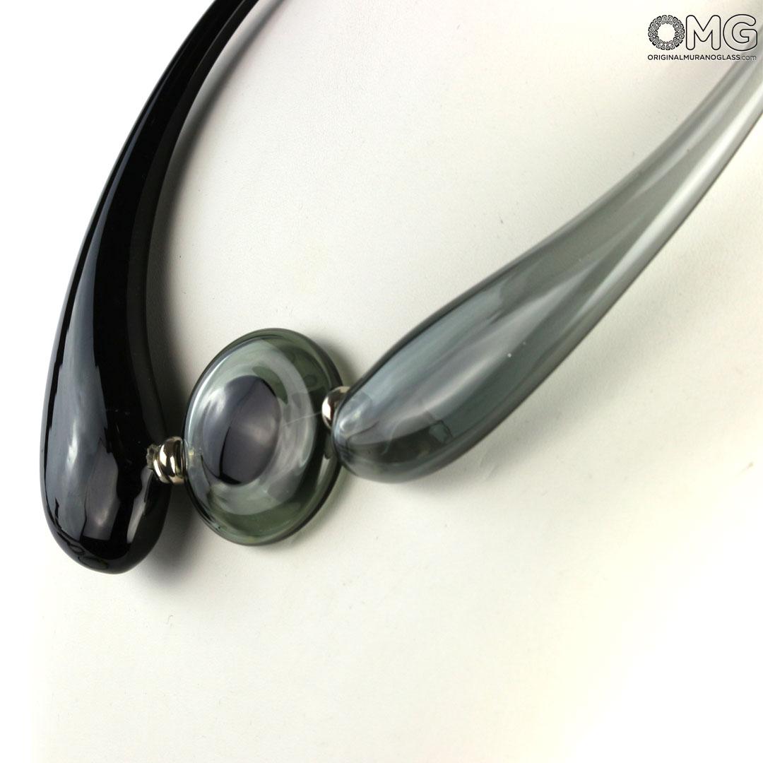 4418 ORIGINALMURANOGLASS Колье Дениз Чёрное - муранское стекло OMG 21 см  - Вид №1