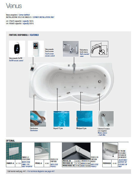 VEN21-A1 Ванна VENUS Novellini на каркасе 39284 - Вид №1