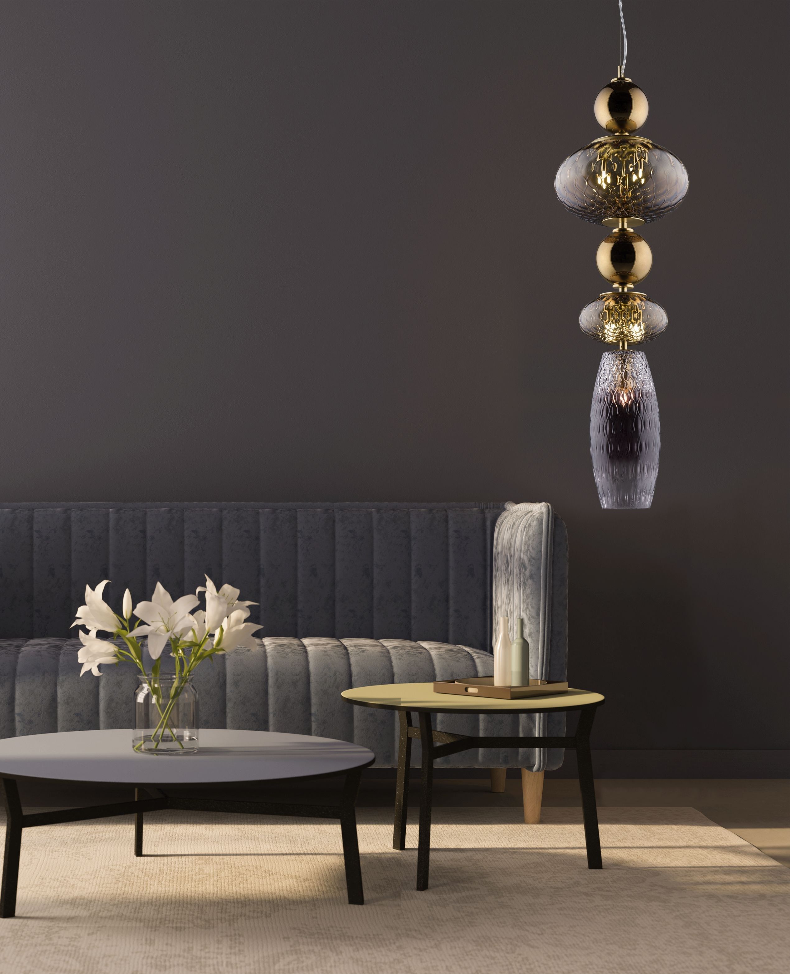 Светодиодный подвесной светильник из боросиликатного стекла Euroluce Lampadari Harmony ARCH-00120783 - Вид №3